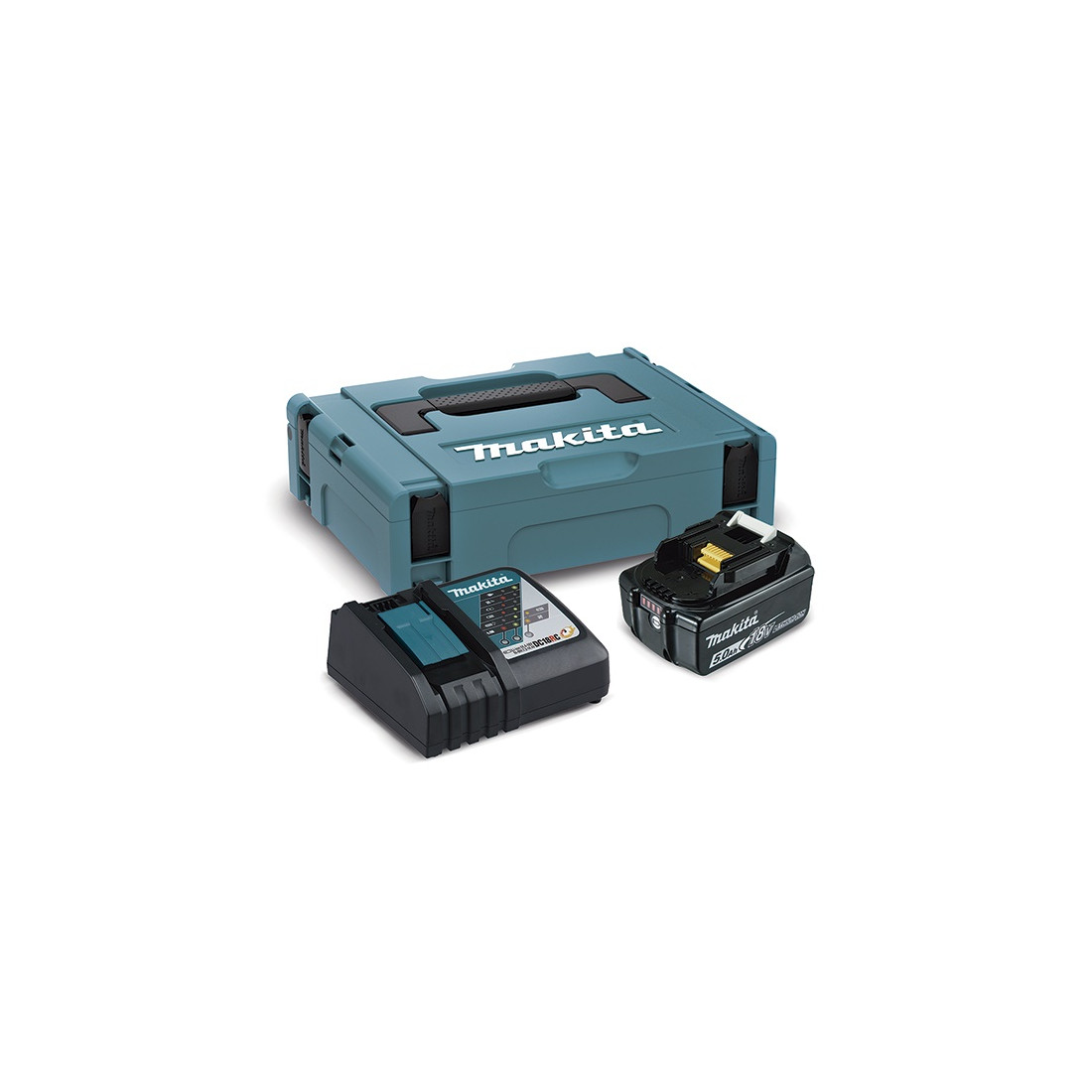 Makita CARGADOR + 1 BATERIA 18V LI 5,0AH 198624-5 + MALETIN