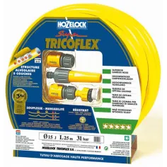 Manguera Super Tricoflex ultimate amarilla 15mm x 15 m + accesorios 139919 HoZelock