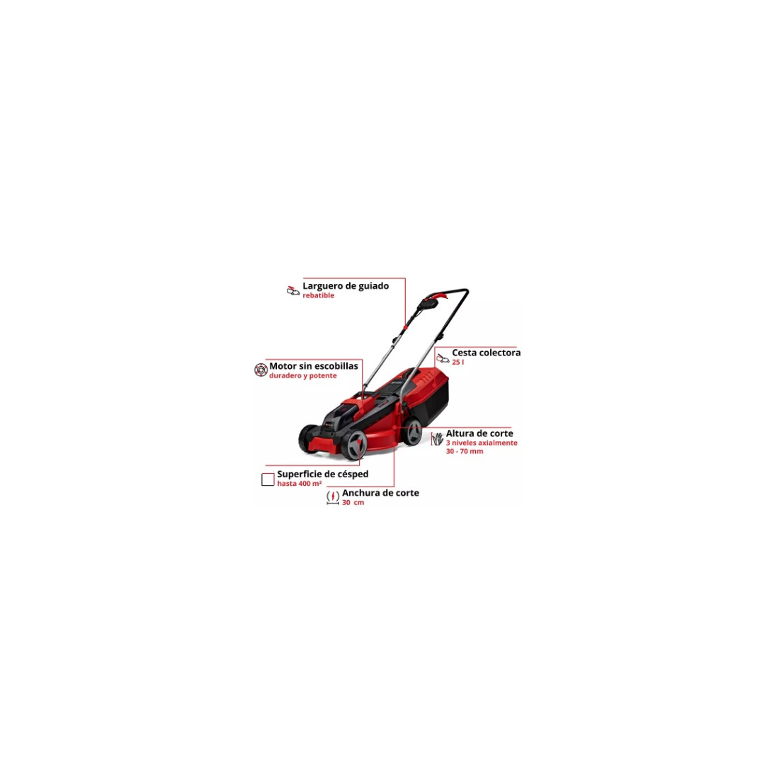 Einhell cortacésped batería 3413155 GE-CM 18/30 Li