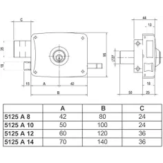 Cerradura entrada aplacar 5125A 12I 120 I HE Lince