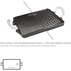 Garcima 12024 plancha asar rectangular 24X43 cm Hierro fundido