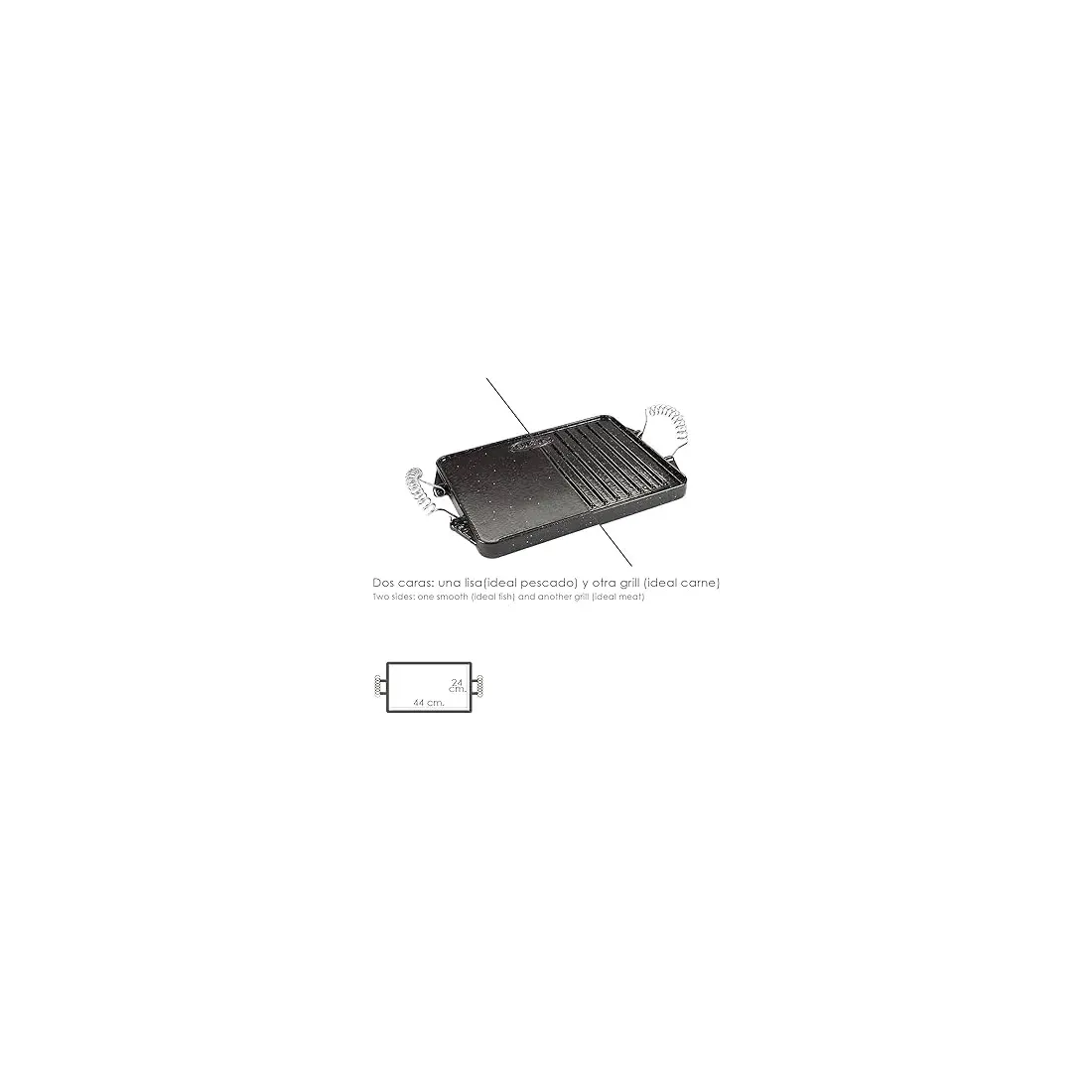 Garcima 12021 plancha asar rectangular 21X27 cm Hierro fundido