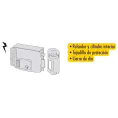 Cerradura Eléctrica Sobreponer Cisa 50 mm Derecha Botón 1.11731.50.1.N7
