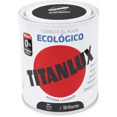 Esmalte al agua ecológico Titanlux NEGRO Brillante 750 ml 5805793