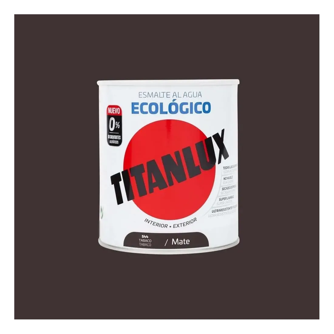 Esmalte al agua ecológico Titanlux TABACO Mate 750 ml 5806299