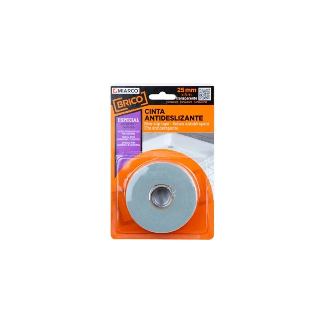 Cinta Antideslizante Transparente 25 mm X 5 m Ranger Miarco 10758