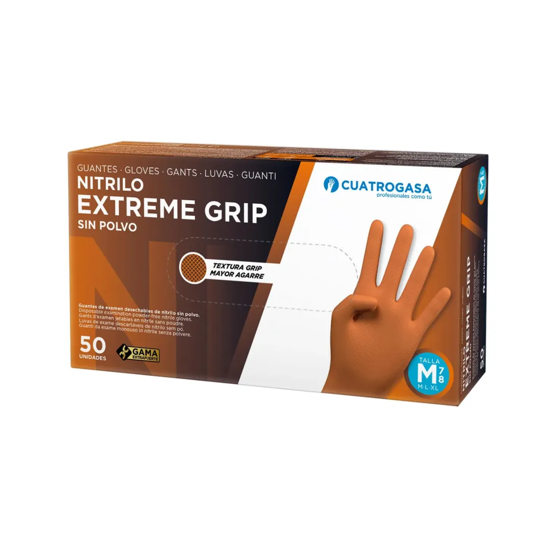 CUATROGASA Guante Nitrilo Extreme Grip T-L CU-GDNIT-NA-XGSP-L 50 Uds