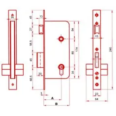 Lince Cerradura embutir 85X60 mm LP 5400-60